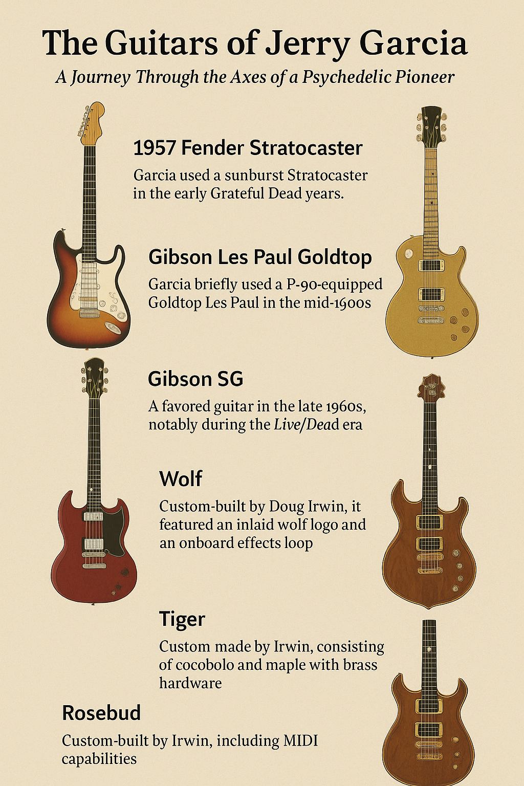 The Guitars of Jerry Garcia: A Journey Through the Axes of a Psychedelic Pioneer