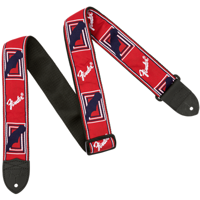 Fender 2" Monogrammed Strap - Red/White/Blue