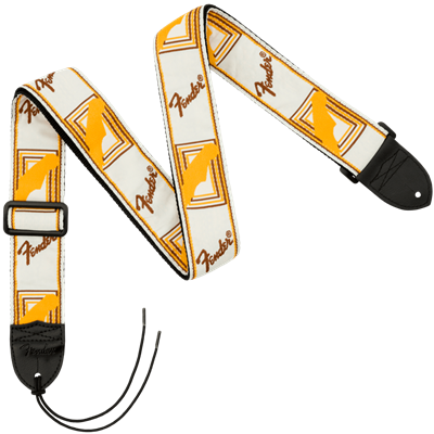 Fender 2" Monogrammed Strap - White/Brown/Yellow