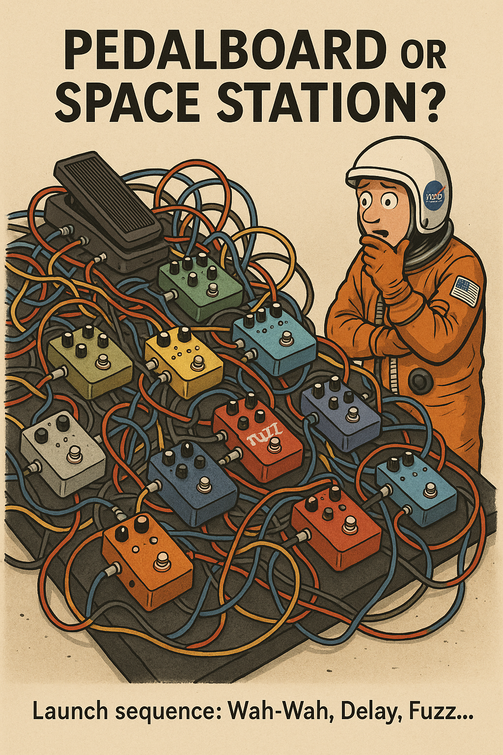 PedalBoard Or Space Station? - Comic Art Print