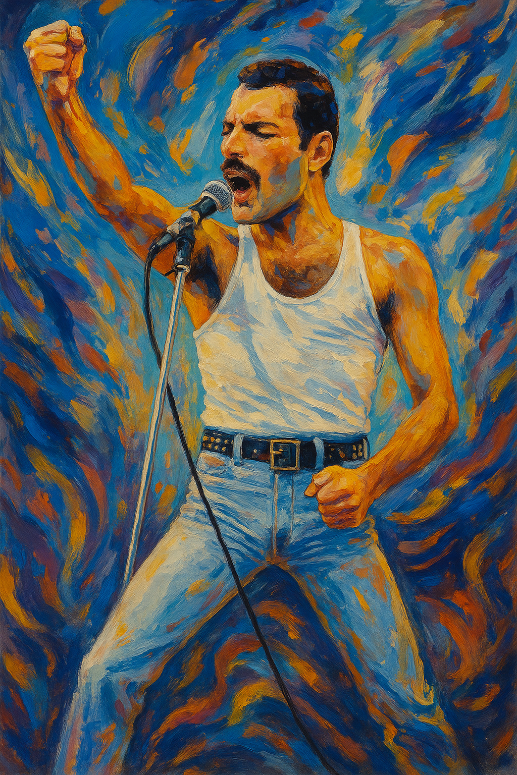 Freddie Mercury - Abstract Art Print