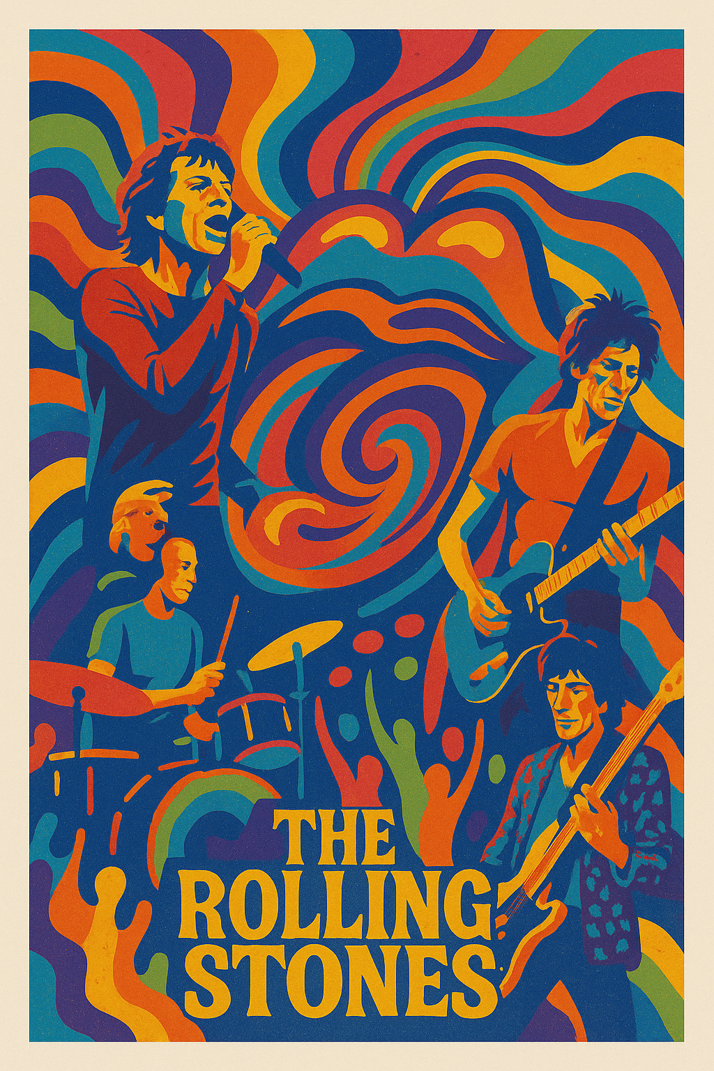 The Rolling Stones Live - Abstract Art Print