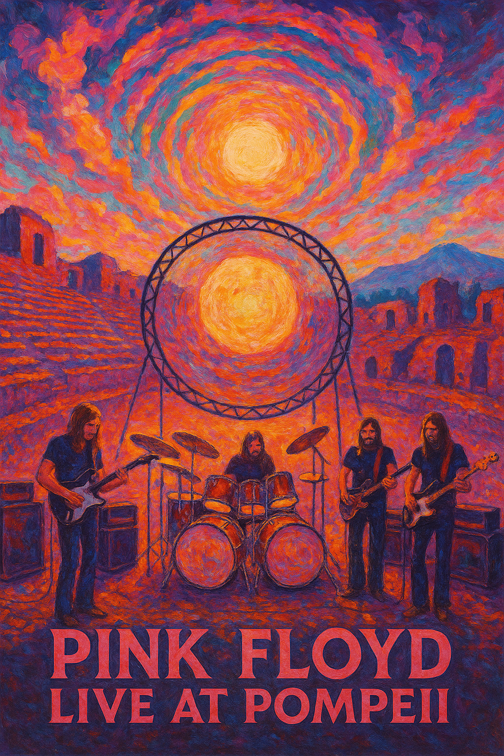 Pink Floyd - Live at Pompeii - Abstract Art Print