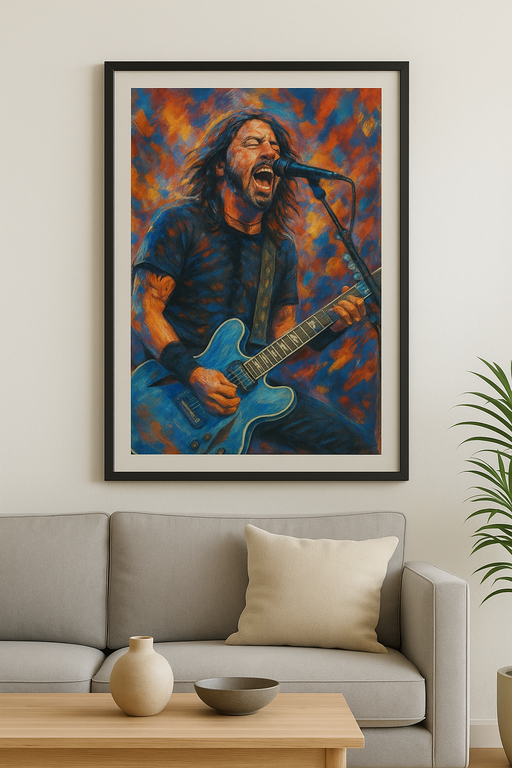 Dave Grohl Live - Abstract Art Print