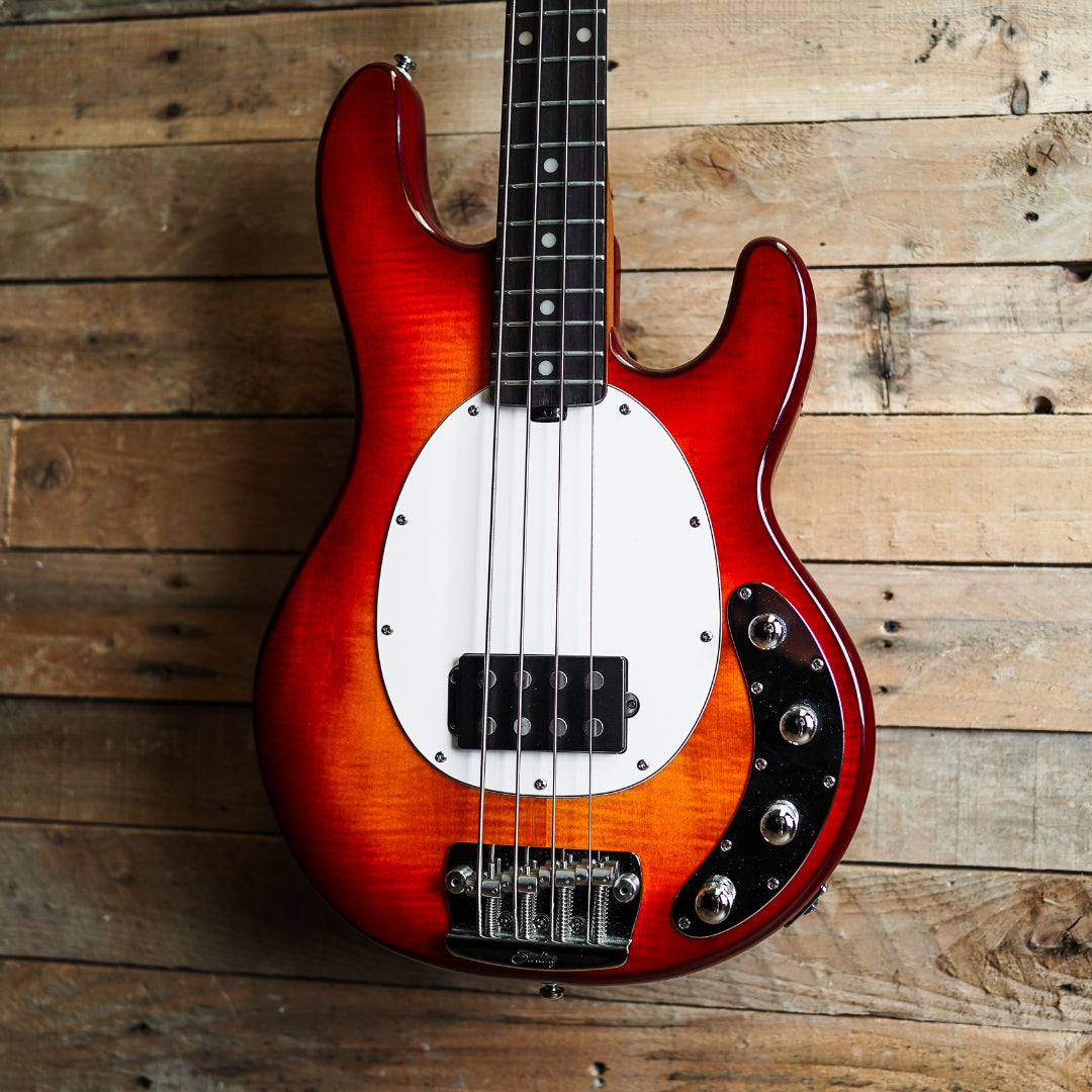 Sterling by Music Man Stingray Ray34 FM in Heritage Cherry Sunburst