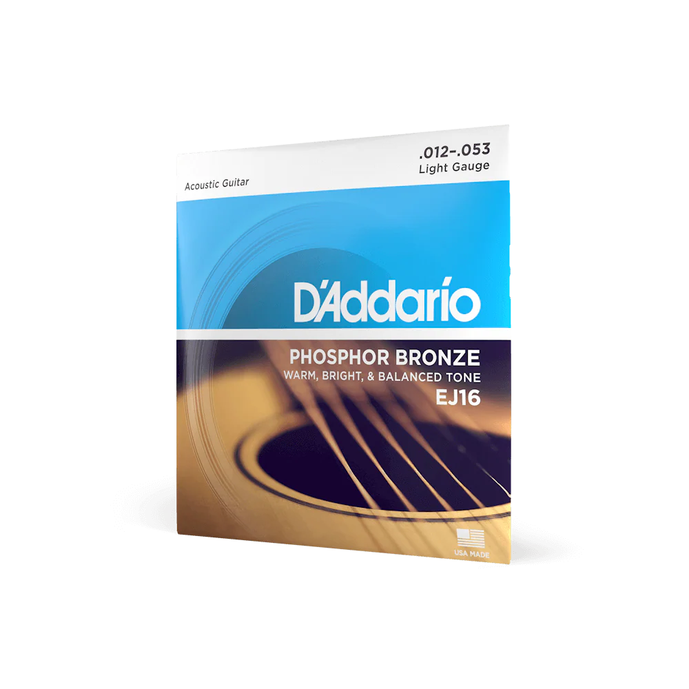D'addario 12-53 Light Phosphor Bronze Acoustic Guitar Strings