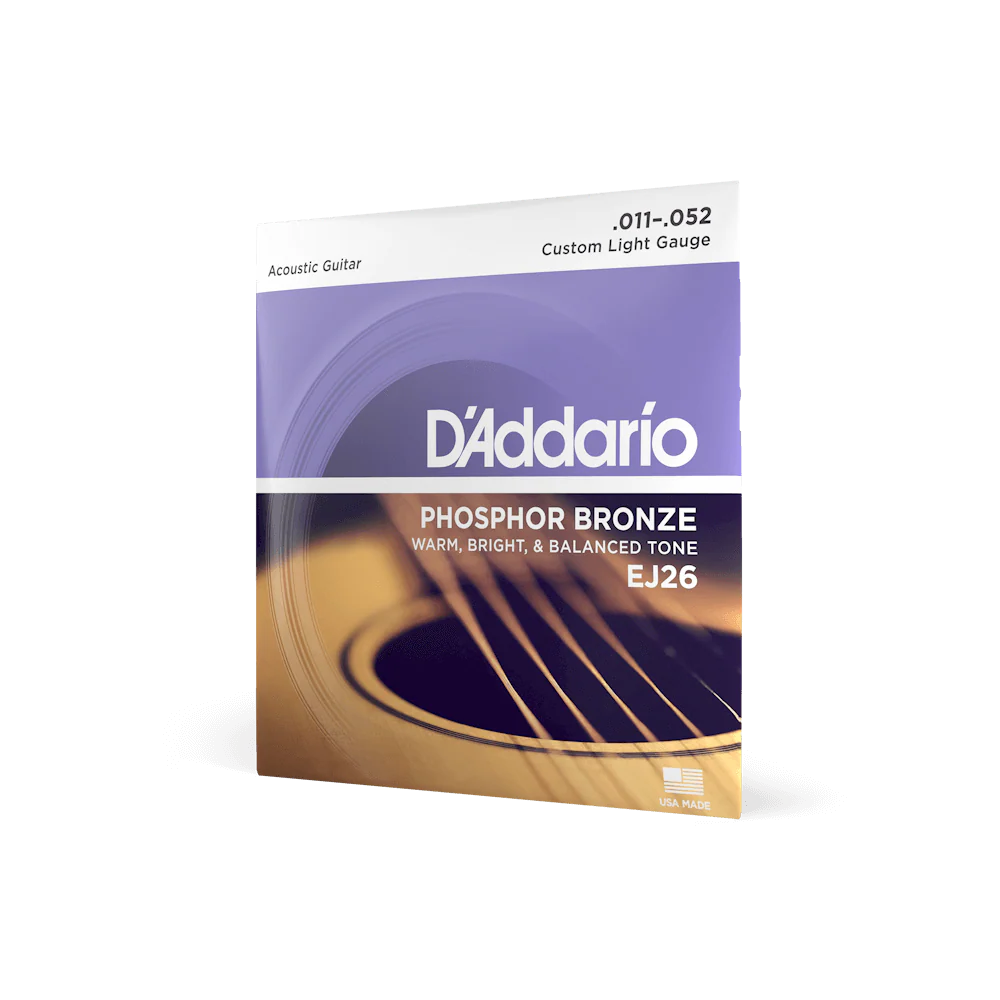 D'addario 11-52 Custom Light Phosphor Bronze Acoustic Guitar Strings