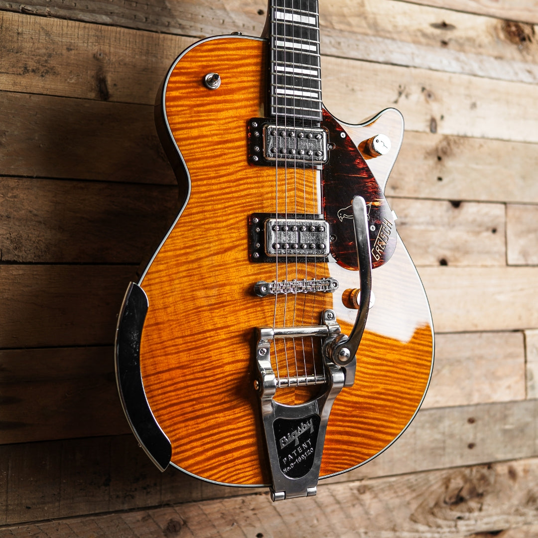 2022 Gretsch G6134TFM-NH Nigel Hendroff Signature Penguin in Amber Flame