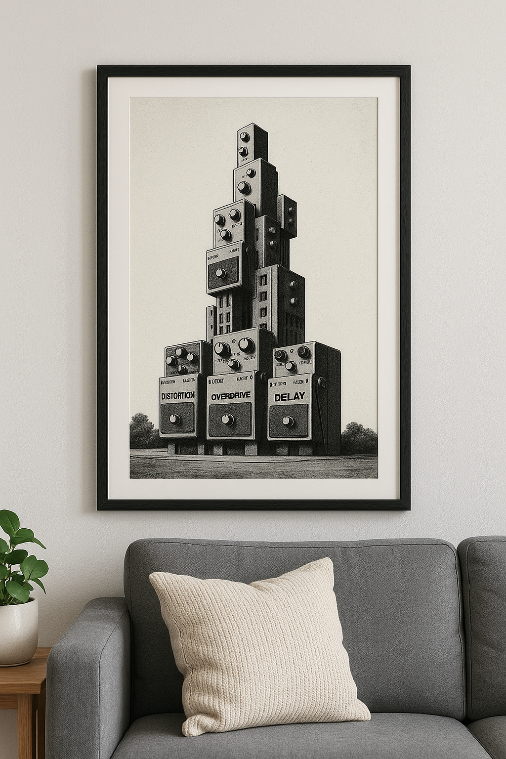 Brutalist FX - Black And White Art Print