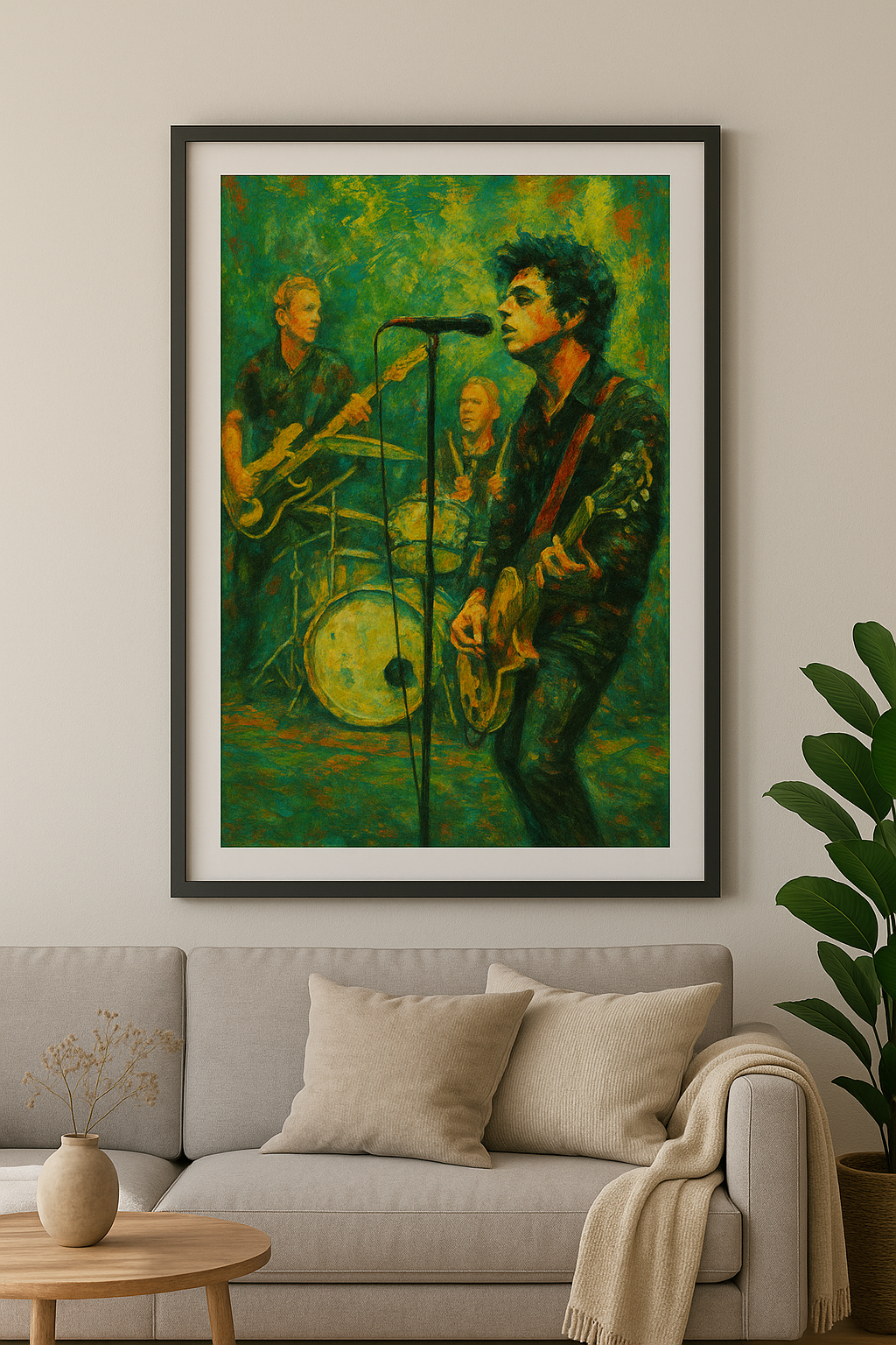 Green Day Live - Abstract Art Print