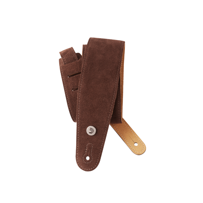 D'Addario Suede Guitar Strap In Cognac