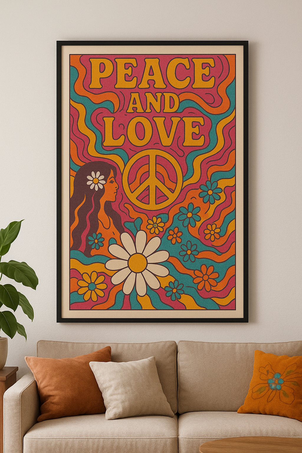 Peace & Love - Psychedelic Art Print