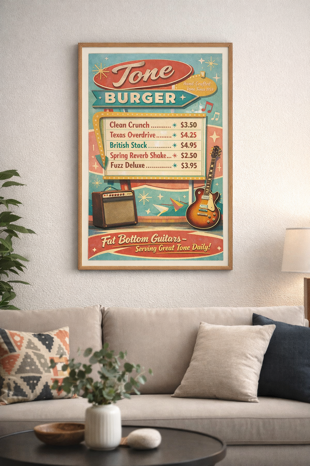 Tone Burger - Mid Century Style Print