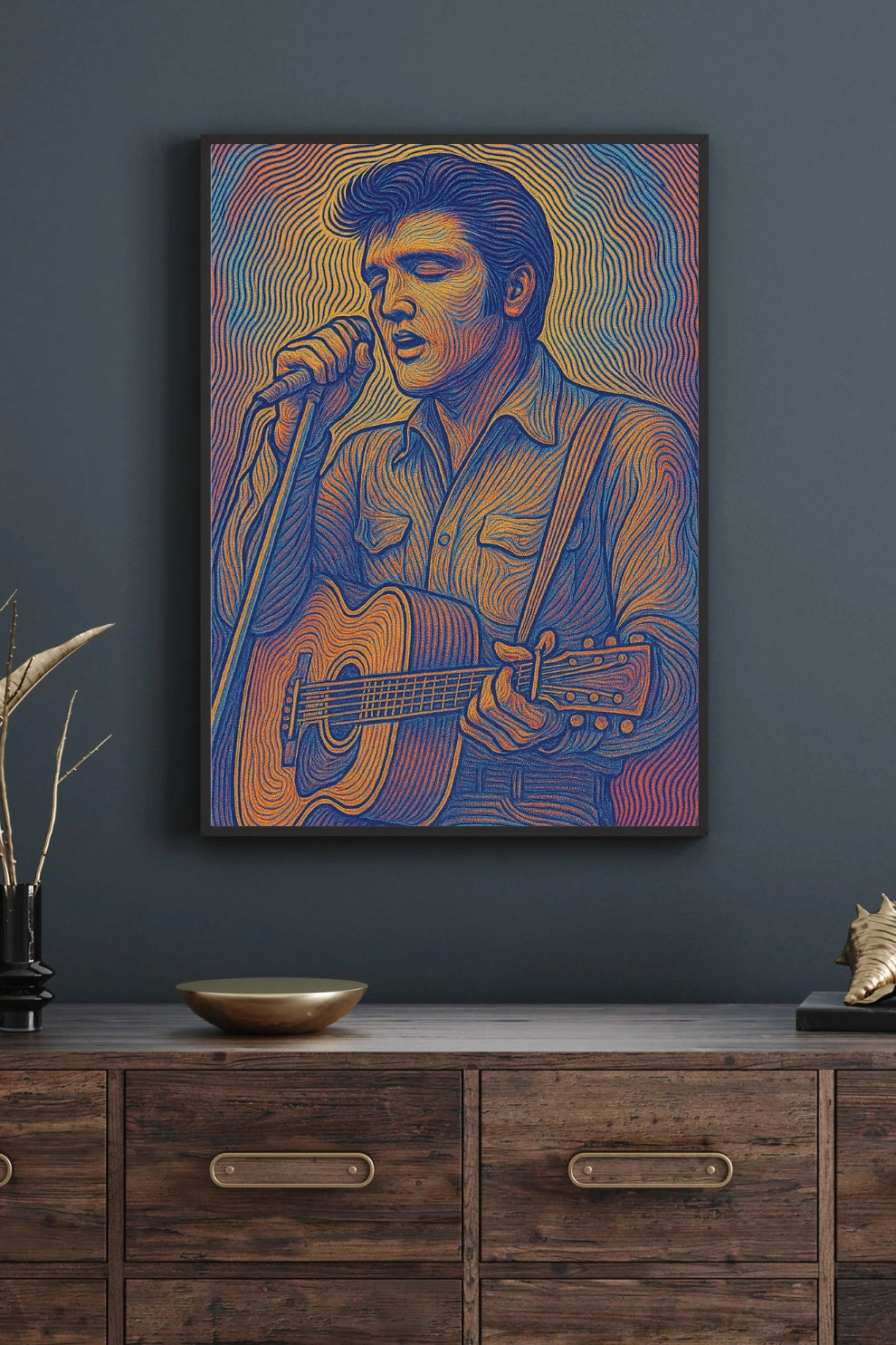 Elvis - Linework Style Art Print