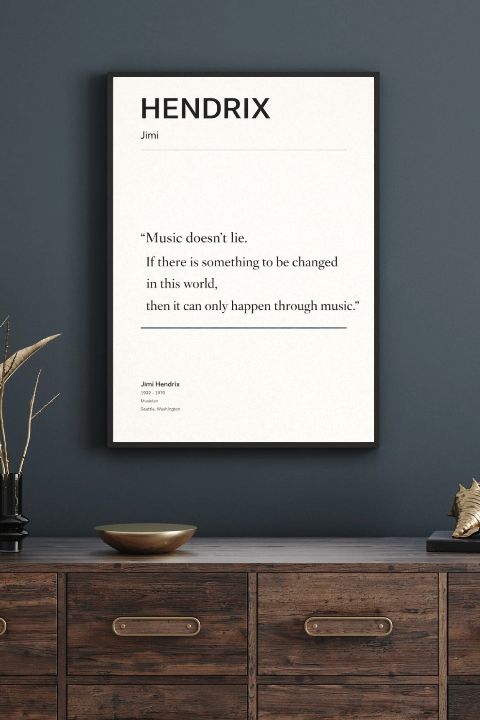 Jimi Hendrix Quote -  Art Print