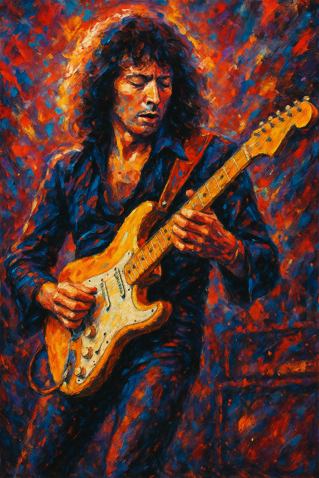 Ritchie Blackmore Live - Abstract Art Print