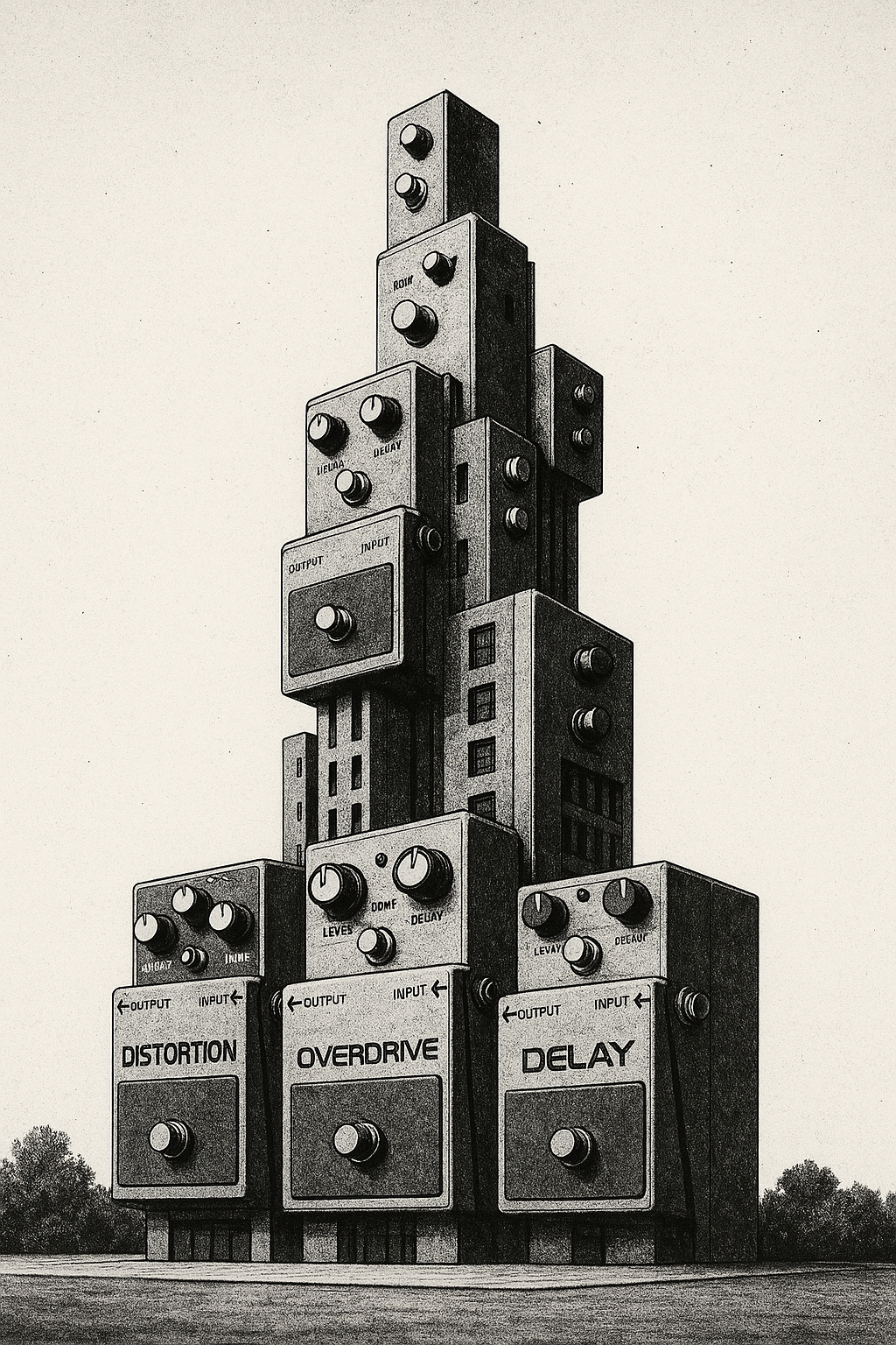 Brutalist FX - Black And White Art Print