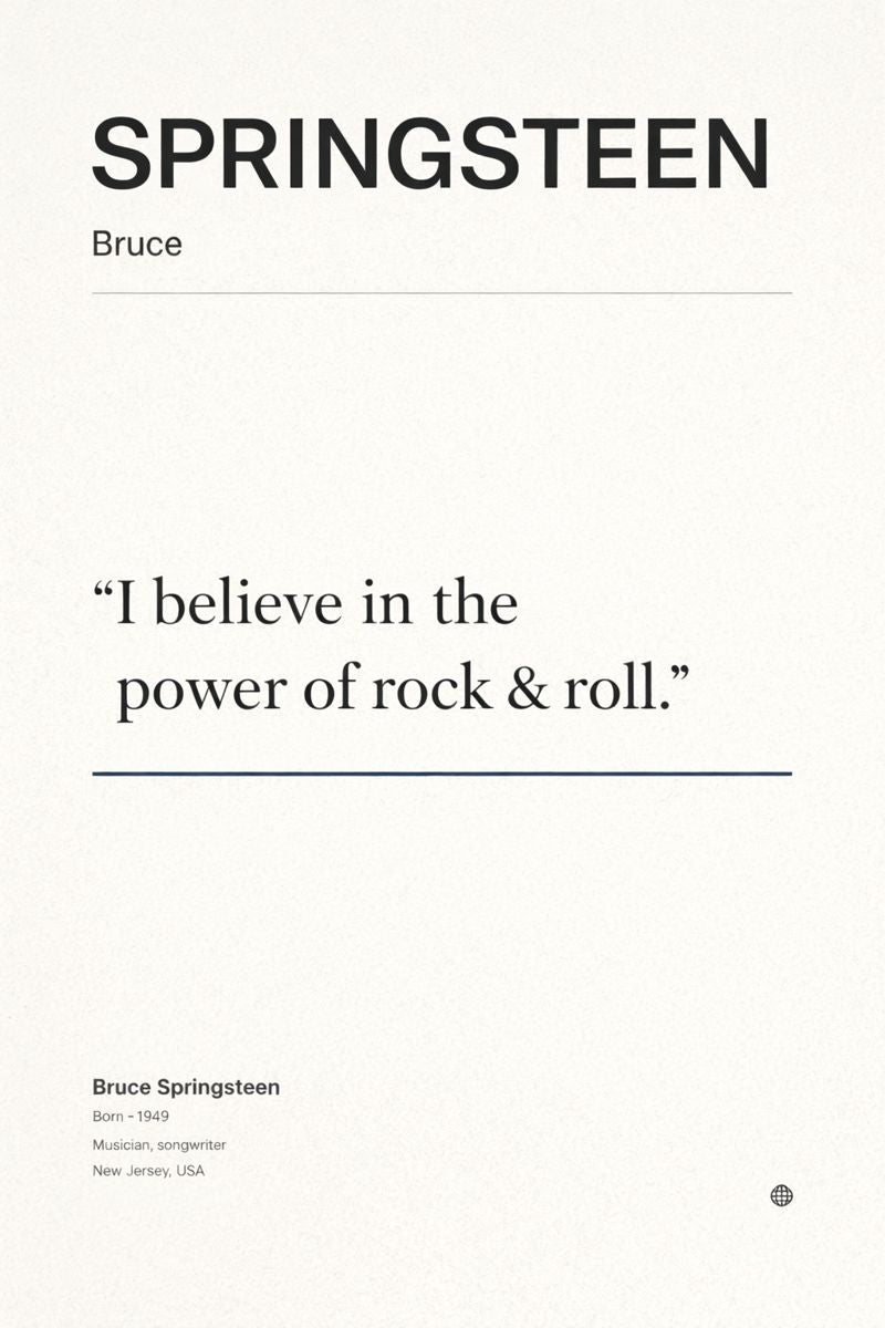 Bruce Springsteen Quote - Art Print