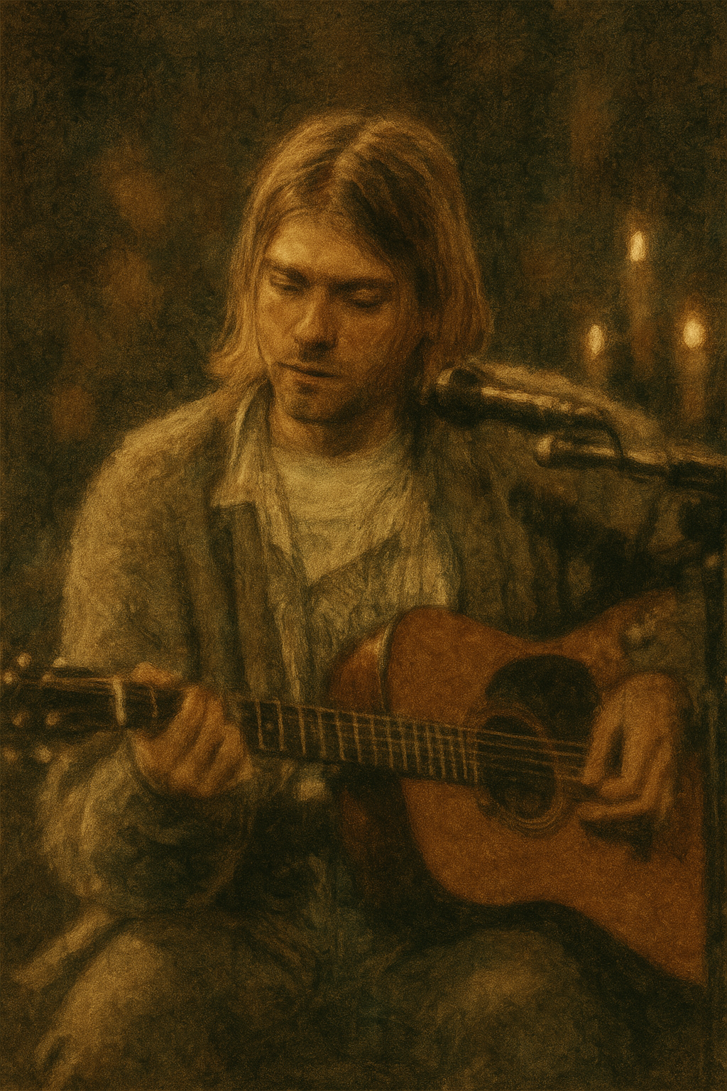 Cobain Unplugged -  Abstract Art Print
