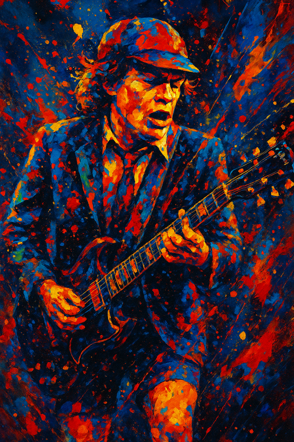Angus Young - Abstract Art Print