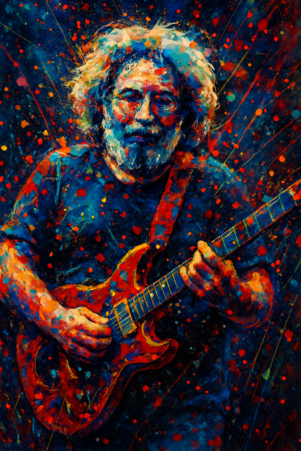 Jerry Garcia - Abstract Art Print