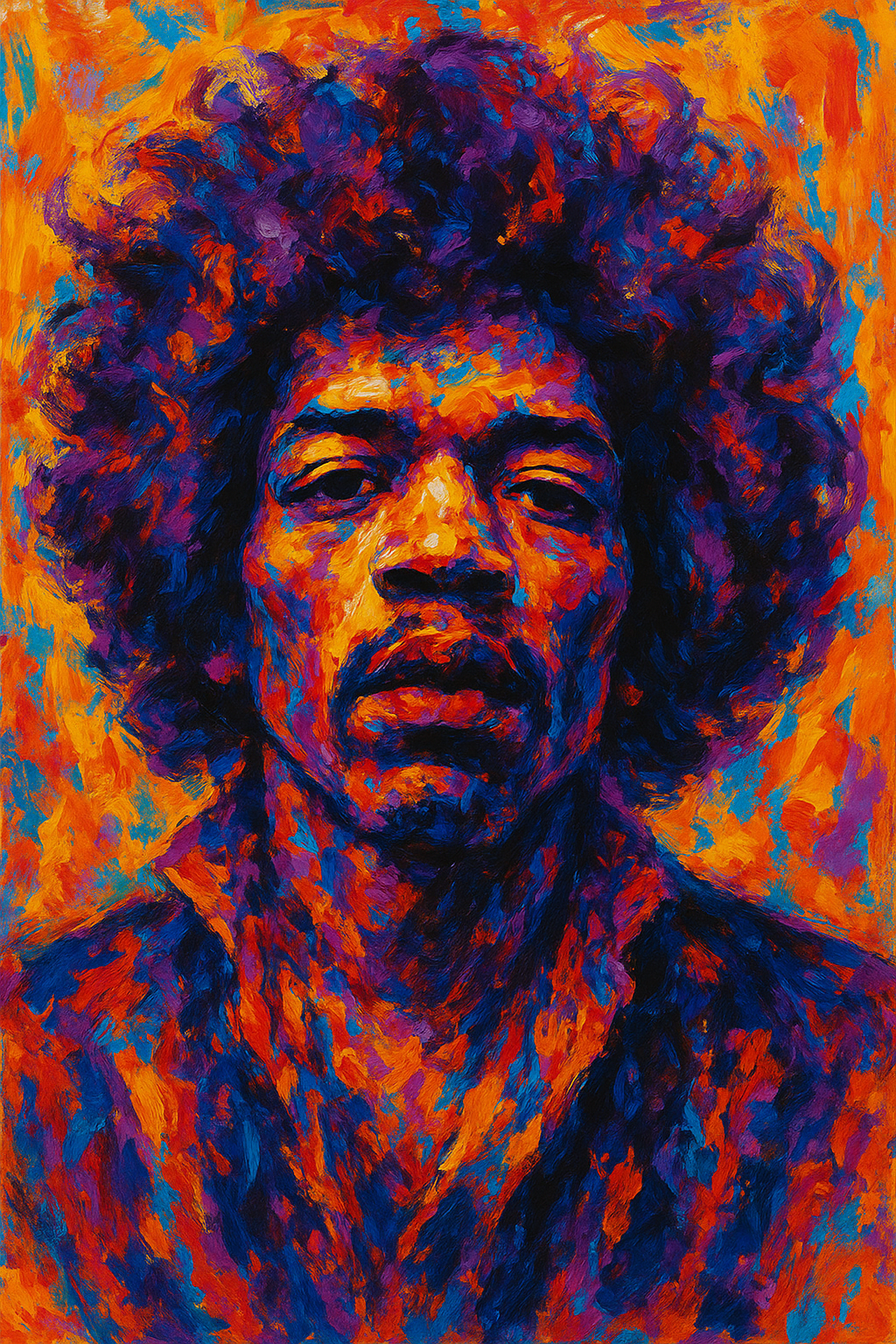 Jimi Hendrix  - Psychedelic Abstract Art Print