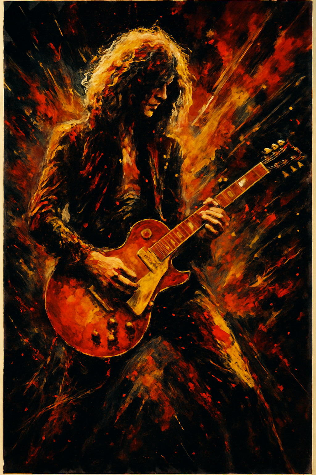 Jimmy Page Live - Abstract Art Print