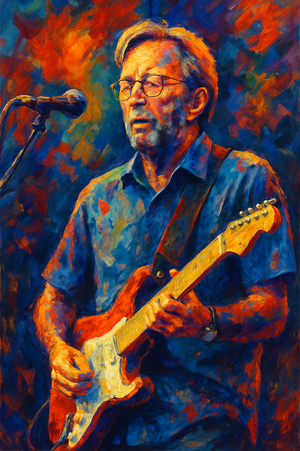 Eric Clapton Live -  Abstract Art Print
