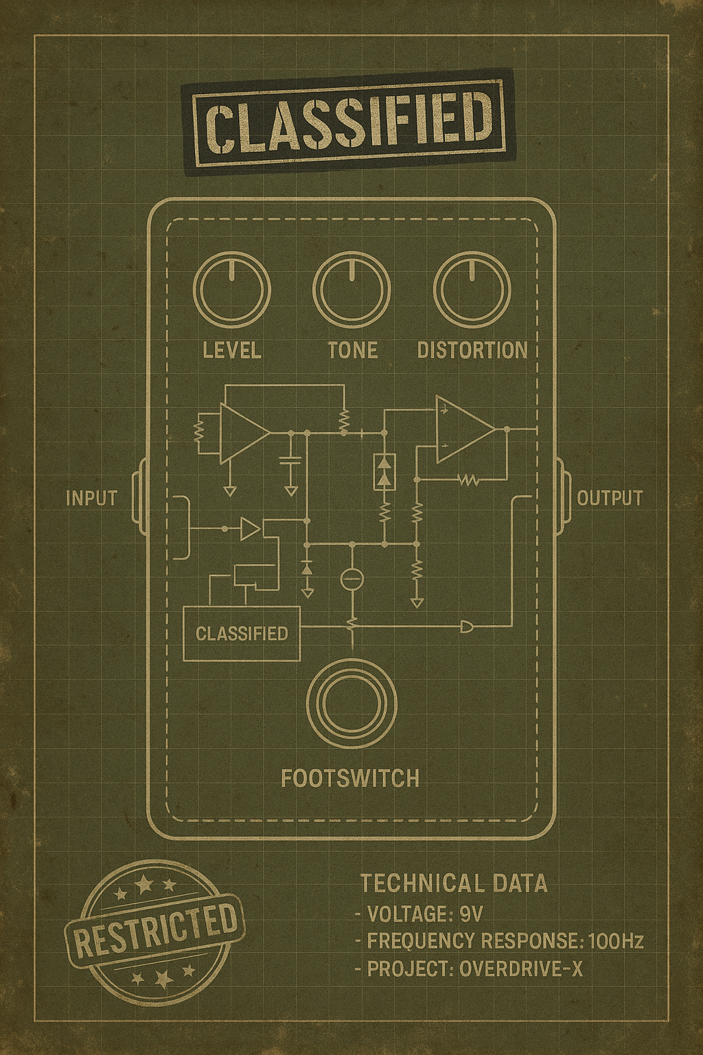 'Classified' Drive - Schematic Art Print