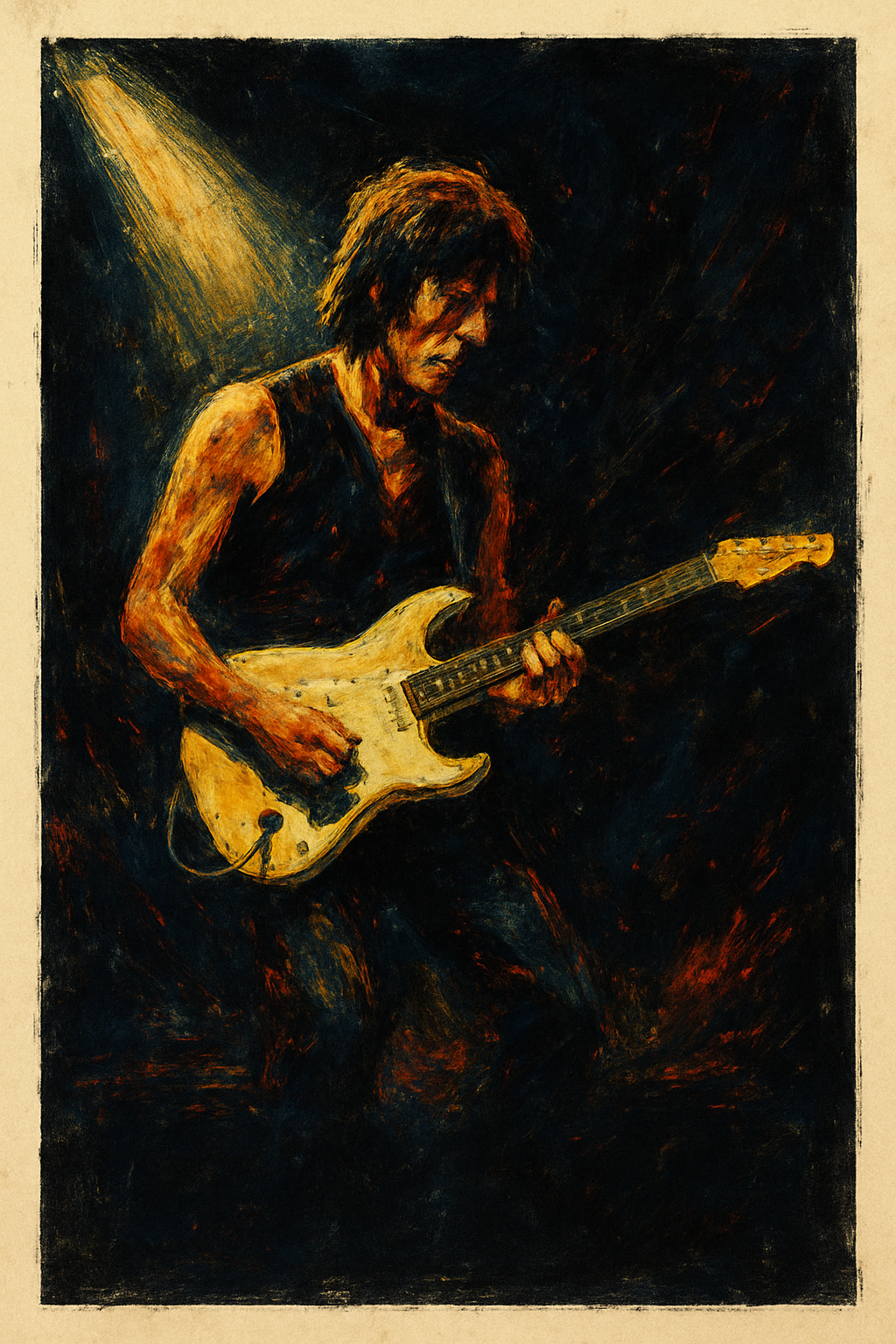 Jeff Beck Live - Abstract Art Print