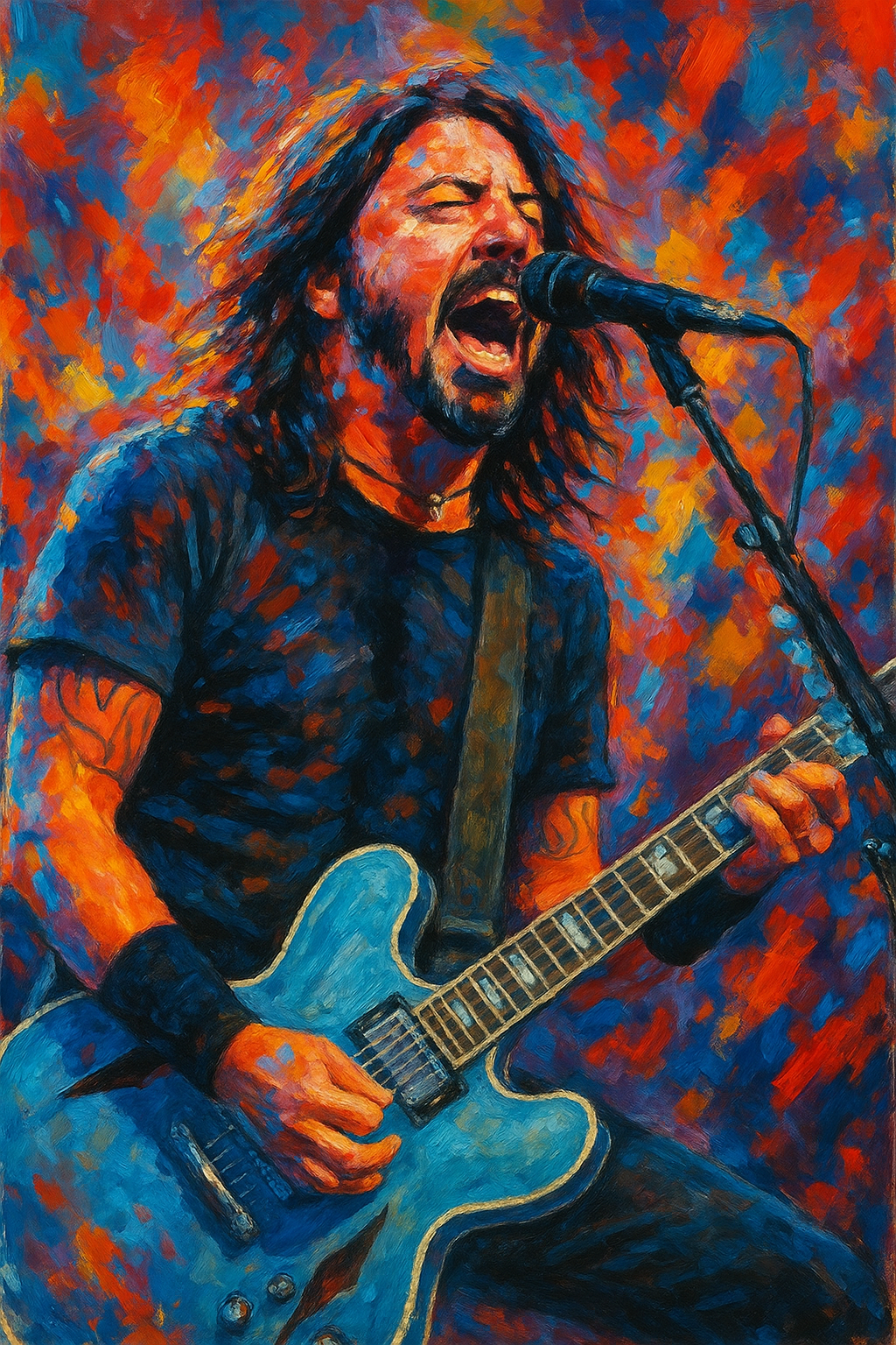 Dave Grohl Live - Abstract Art Print