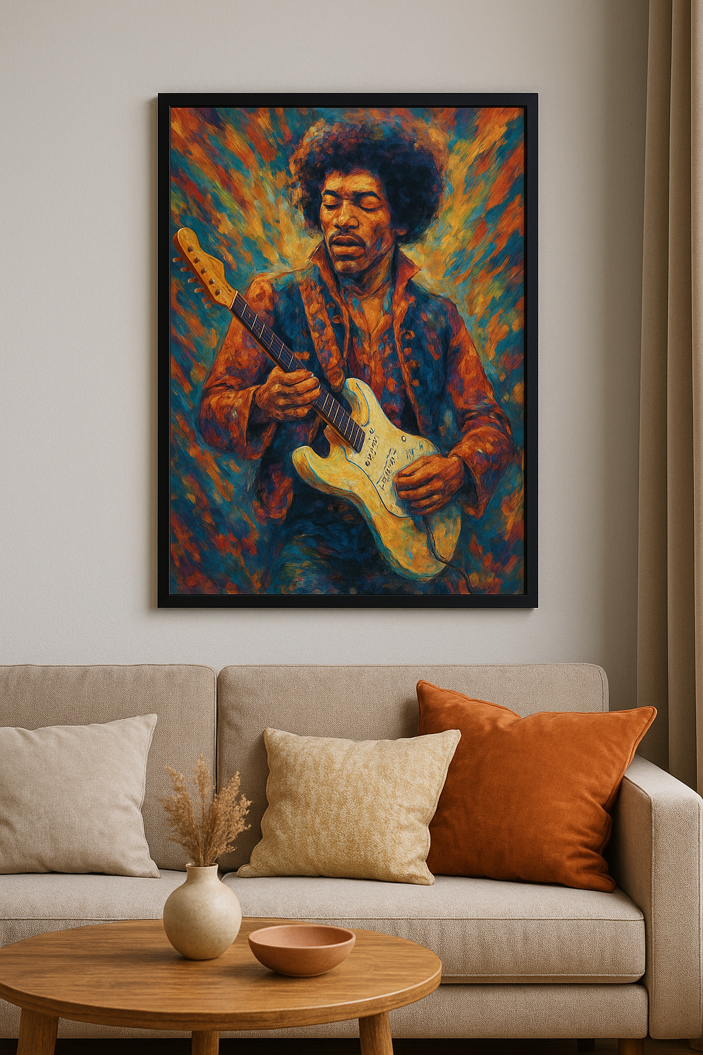 Jimi Live -  Abstract Art Print - Colour