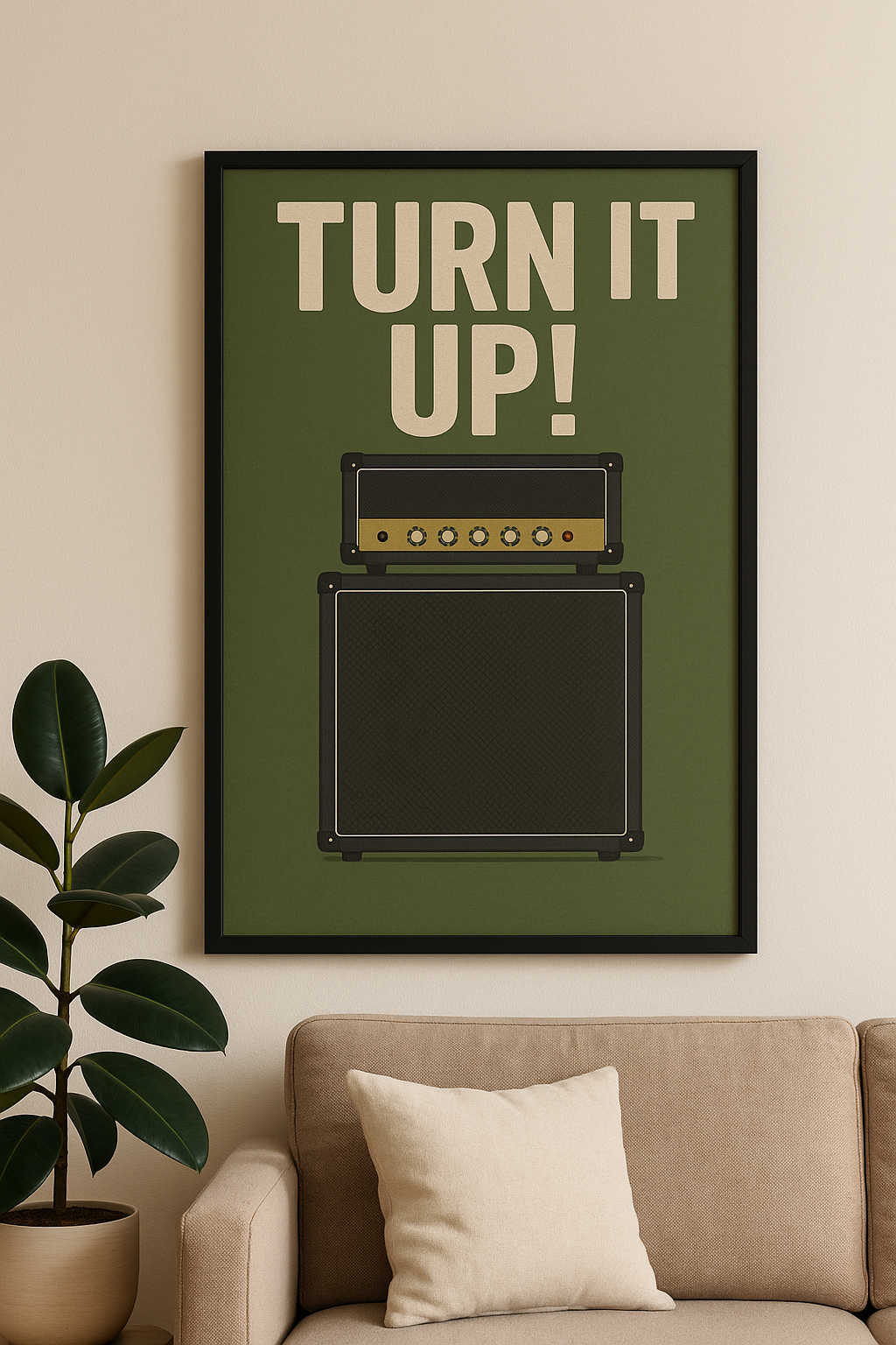 Turn It Up! - Green - Art Print