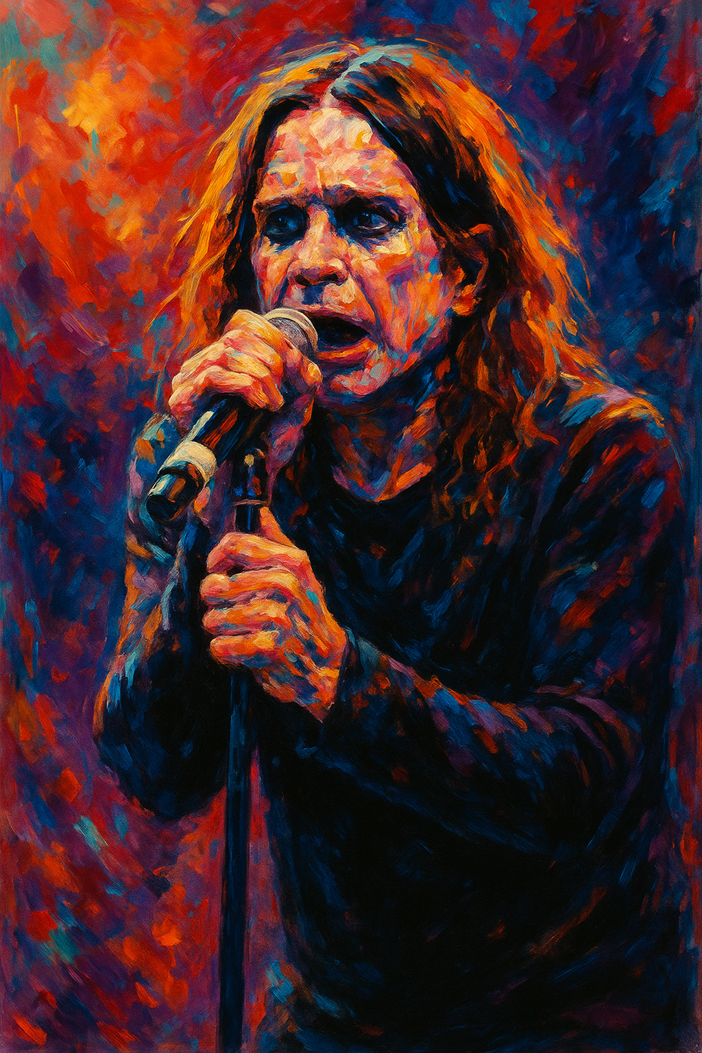 Ozzy Osborne Live -  Abstract Art Print