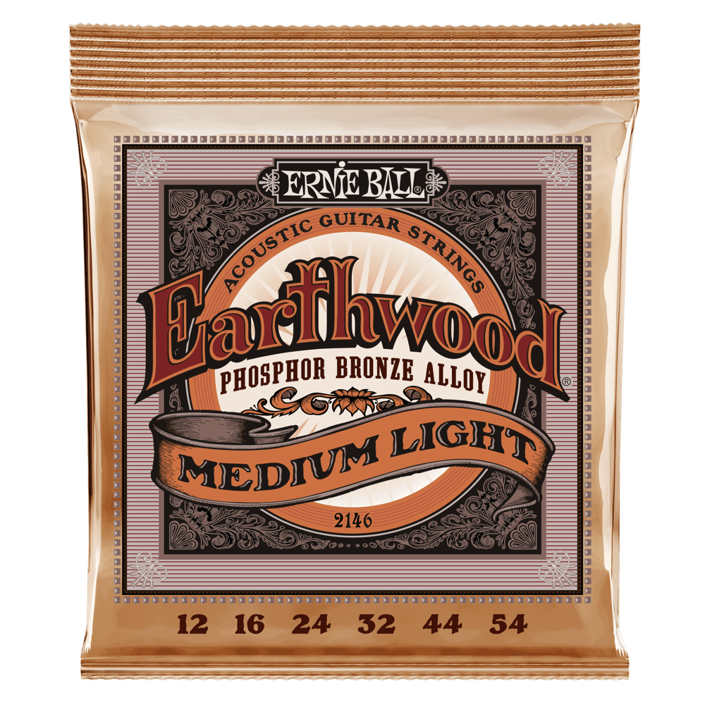 Ernie Ball Earthwood Phosphor Bronze Medium/Light 12-54 Acoustic Guitar Strings