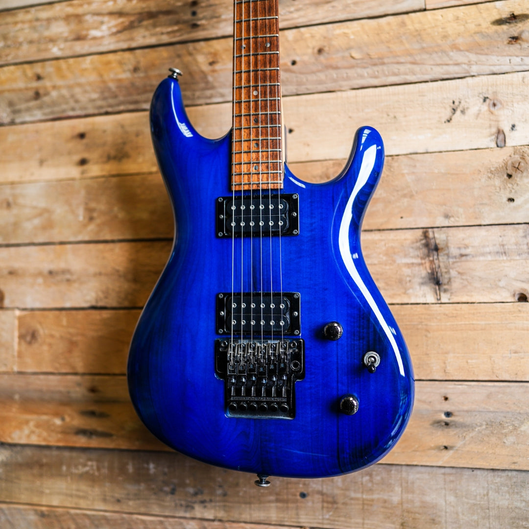 2001 Ibanez JS1000 in Burnt Transparent Blue - Signed by Joe Satriani