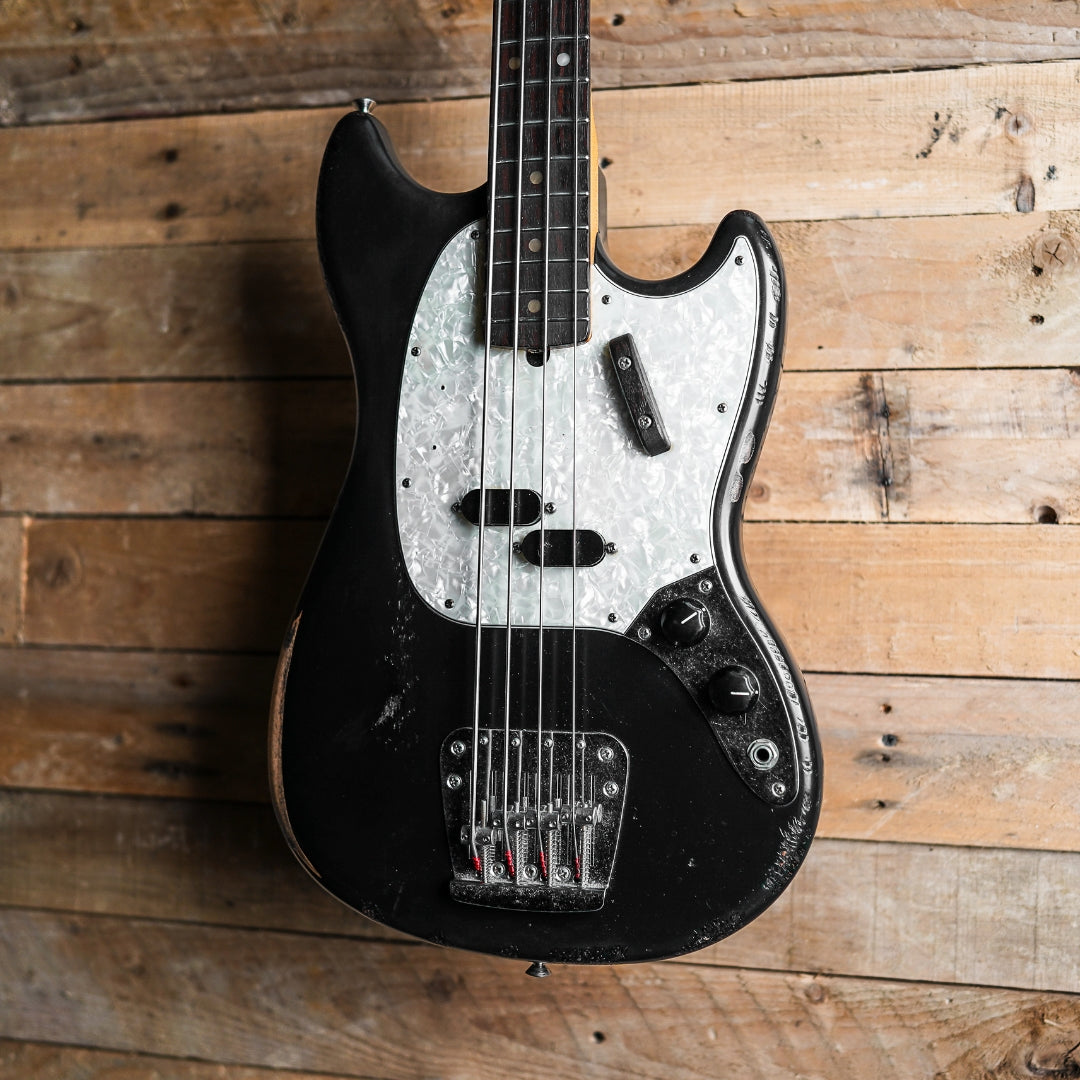 2023 Fender Justin Meldel-Johnsen Road Worn Mustang Bass In Black