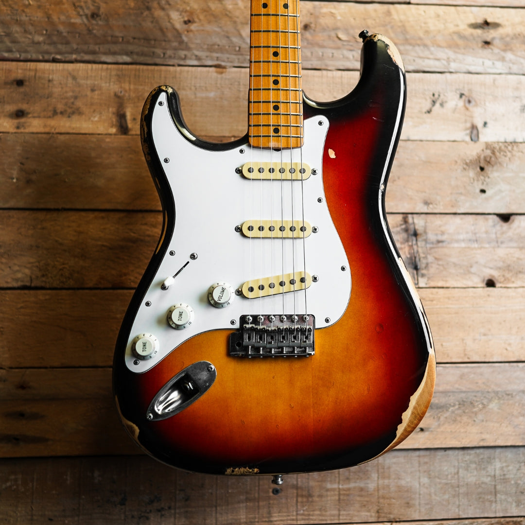 1988 Fender MIJ Stratocaster In 3 Tone Sunburst Left Handed - Owned By Alan Griffiths - Tears For Fears/Orzabel