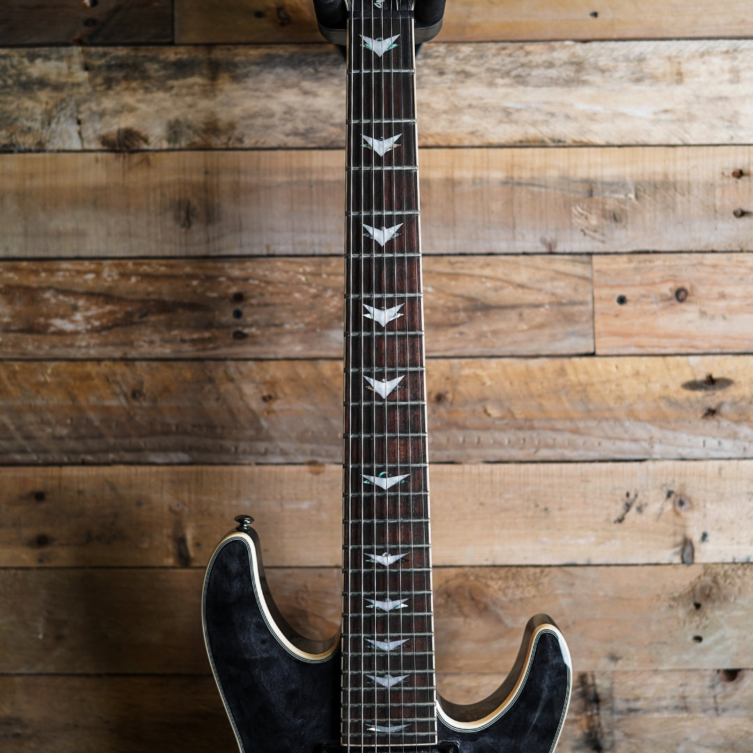 2024 Schecter Omen Extreme 7 in See-Thru Black – Fat Bottom Guitars