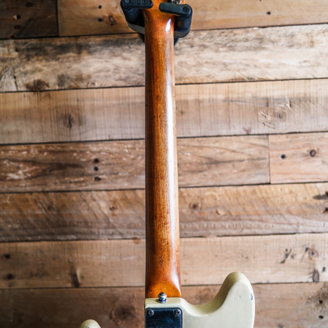 1965 Fender Musicmaster II in Olympic White – Fat Bottom Guitars
