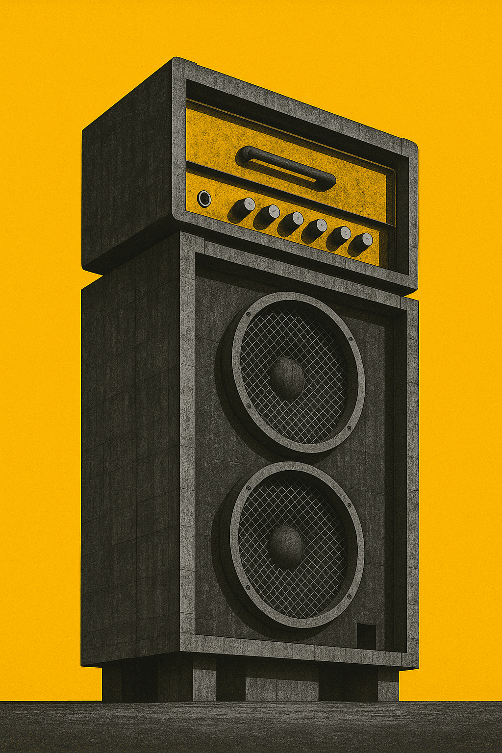 Brutalist Amplifier - Colour Art Print
