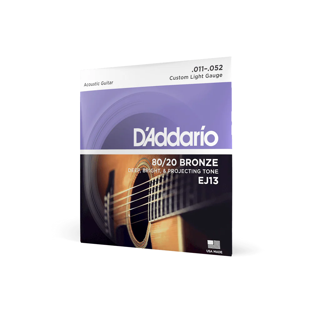 D'addario 11-52 Custom Light 80/20 Bronze Acoustic Guitar Strings