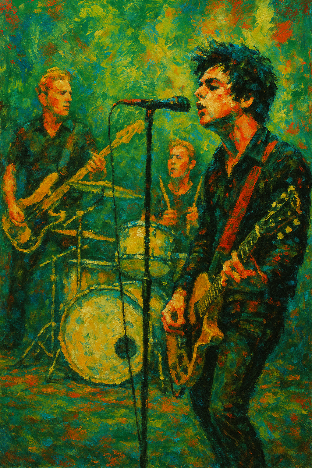 Green Day Live - Abstract Art Print