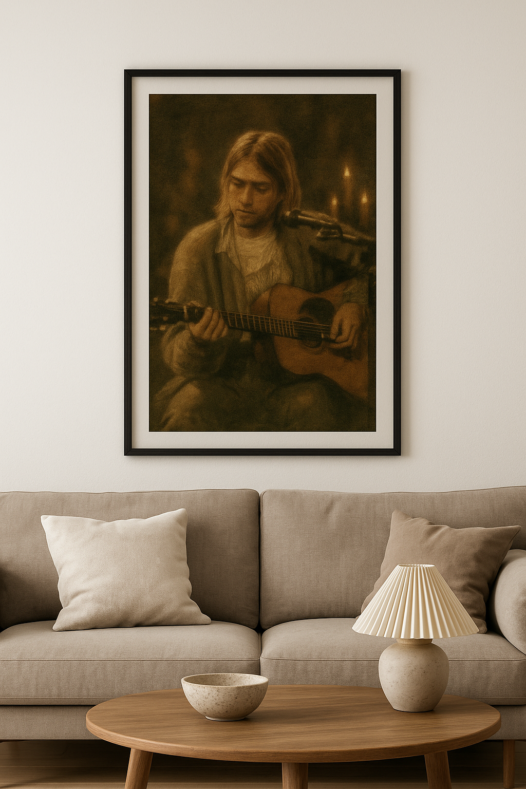 Cobain Unplugged -  Abstract Art Print