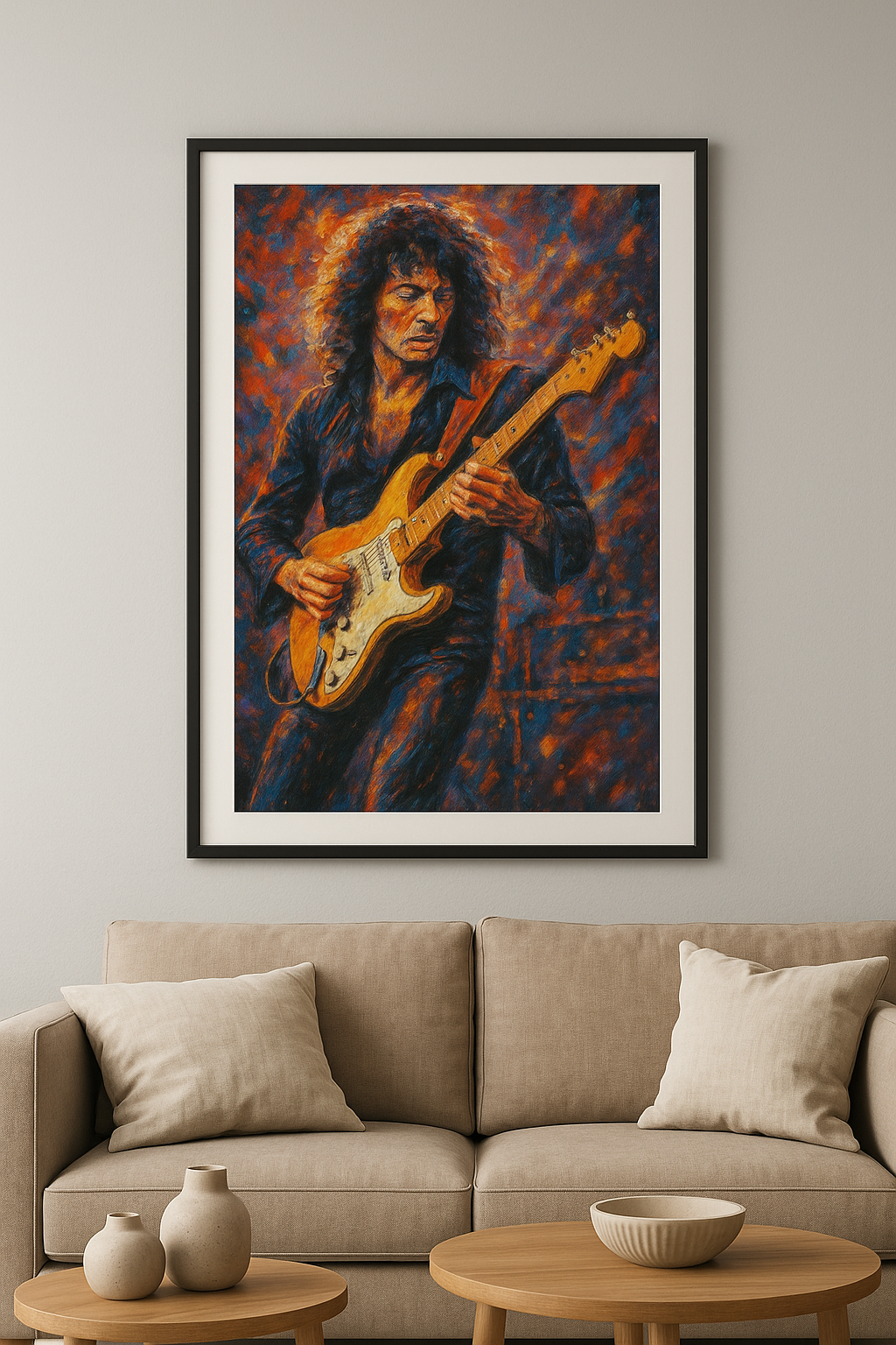Ritchie Blackmore Live - Abstract Art Print