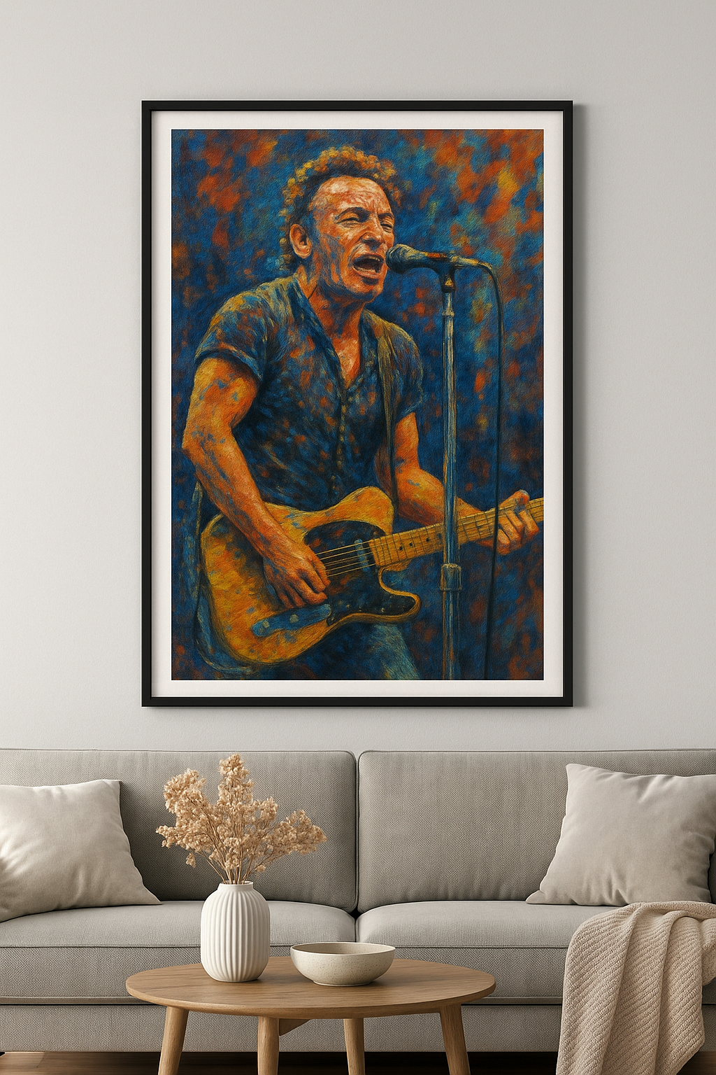 Bruce Springsteen Live - Abstract Art Print