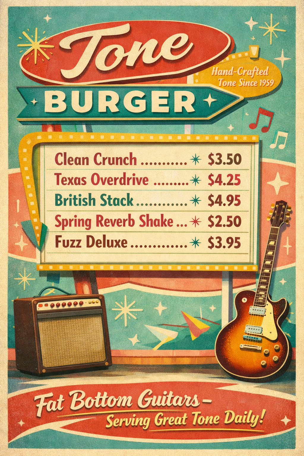 Tone Burger - Mid Century Style Print