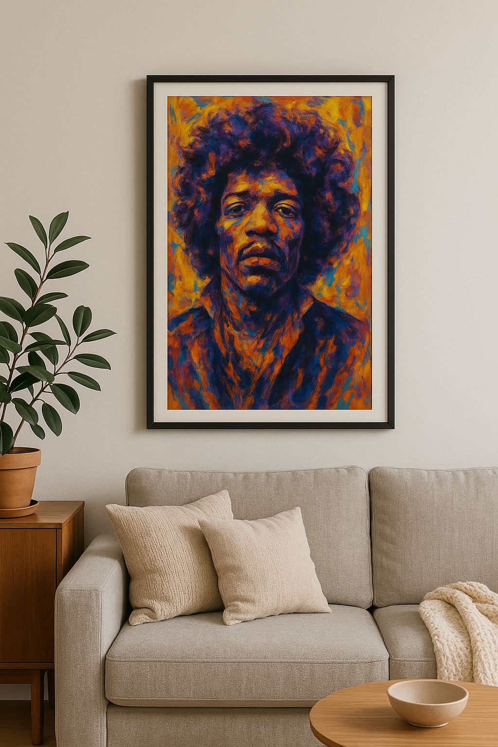 Jimi Hendrix  - Psychedelic Abstract Art Print